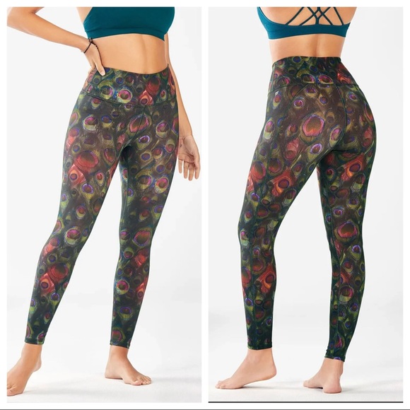 Fabletics Peacock Feather Print Legginsg - Picture 1 of 7